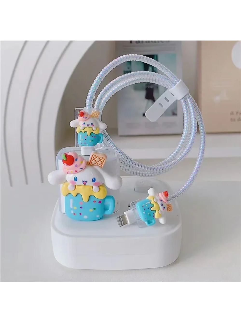 Cinnamon Roll Ice Cream iPhone Charger Cable Protectors P66